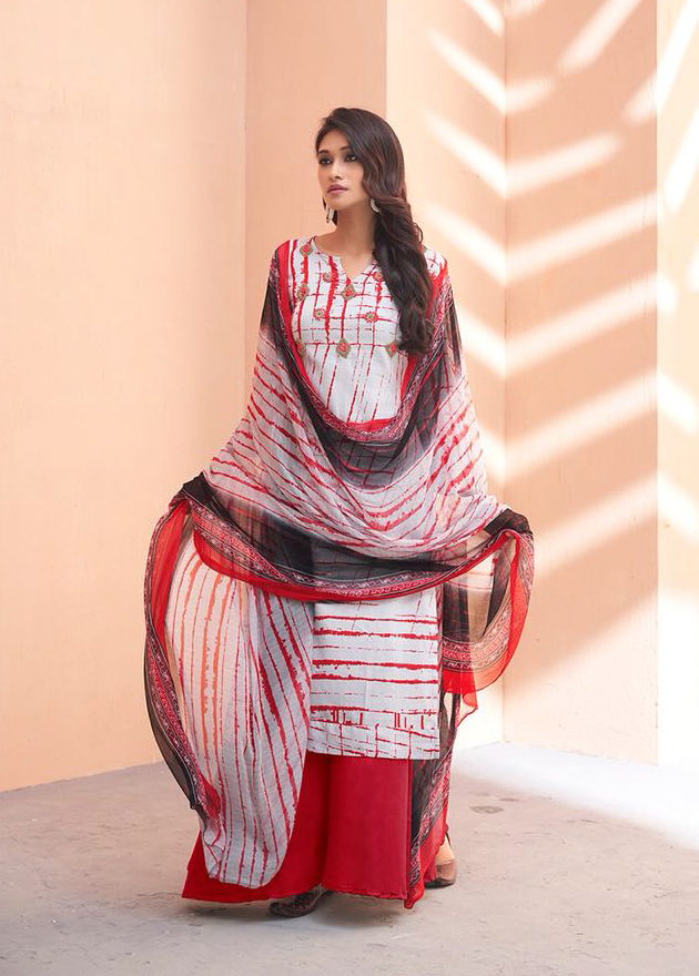 Indian Charming Pure Zam Silk Khatli Handwork Salwar Suit