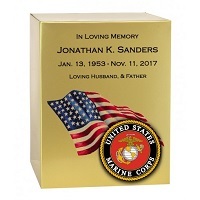 Gold Gorgious Marines Brass Eagle Flag Urn