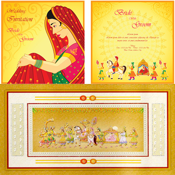 Offset Print Weeding Invitation Card