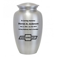 Silver Chevy Trucks Emblem Pewter Car Urn