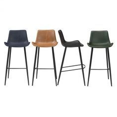 Bar Wooden Chair - Wooden and Iron, Natural Color, Antique Finish | Smooth Glossy Surface, Precise Polishing, No Assembly Required