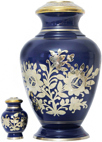 Brass Cremation Urn - 100% Brass & Aluminum, Handcrafted by Artisans | Heart Keepsake and Small Keepsake Included