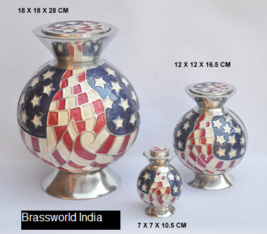 Brass Cremation Urn - 100% Brass & Aluminum, Handcrafted By Artisans | Heart Keepsake And Small Keepsake Included
