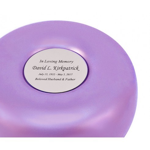 Silver Beautiful Violet Brass Memorial Urn
