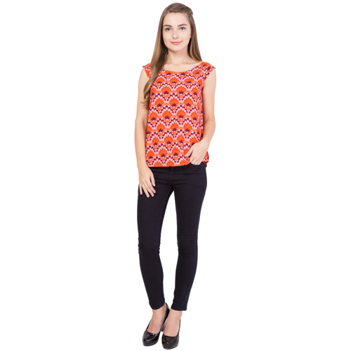 Women Orange Printed Top