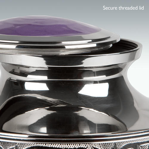 Purple & Silver Large Lavender Bloom Cremation Urn