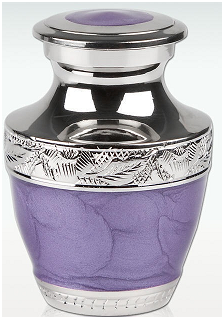 Purple & Silver Large Lavender Bloom Cremation Urn