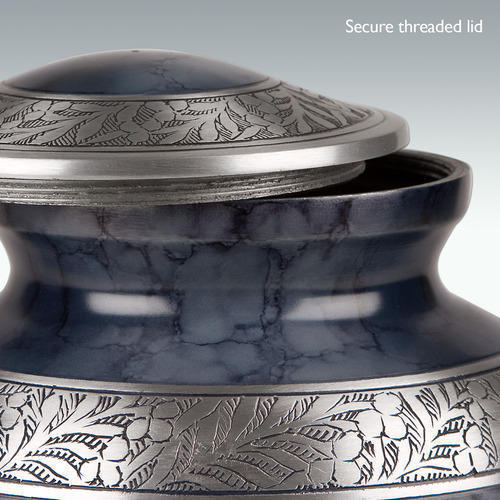 Black & Silver Blueberry Cremation Urn Engravable