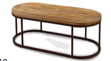 Industrial Square Coffee Table - Iron And Wood Composition | Smooth Glossy Finish, Elegant Alluring Look, Precise Polishing