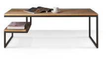 Industrial Square Coffee Table - Iron And Wood Composition | Smooth Glossy Finish, Elegant Alluring Look, Precise Polishing