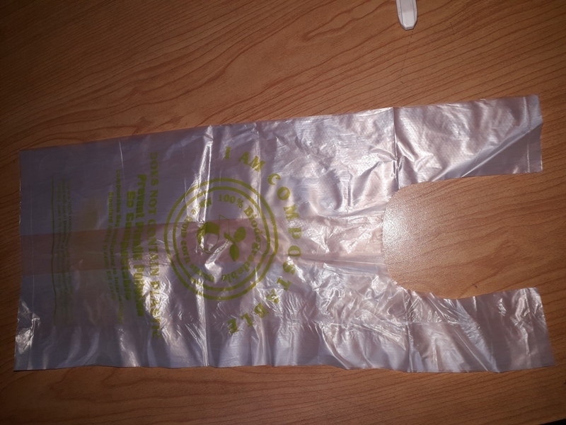 Biodegradable Carry Bag - Light Green, White | Soft Material, Eco-friendly, Durable For Shopping And Vegetables