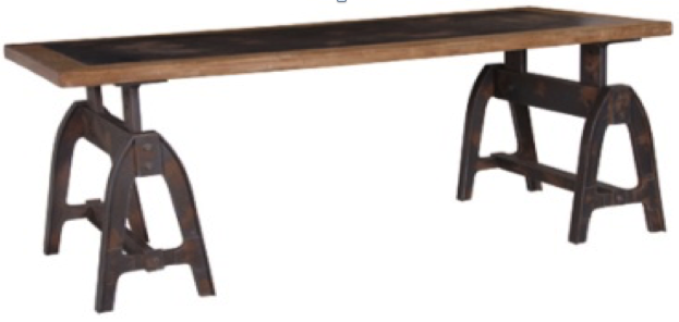 Dining Table - Wood And Iron, Antique Style With Smooth Glossy Finish, Customizable Shape And Seating Options, 1 Year Warranty