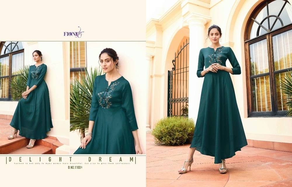 Blue Anarkali Georgette Kurtis