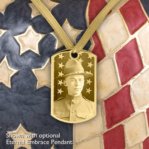 Multi-color Medium Old Glory Brass Cremation Urn