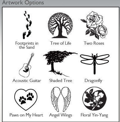 Silver Large Black & Red Brushed Cremation Urn Engravable