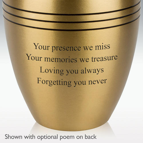Gold Classic Grecian Brass Large Cremation Urn Engravable