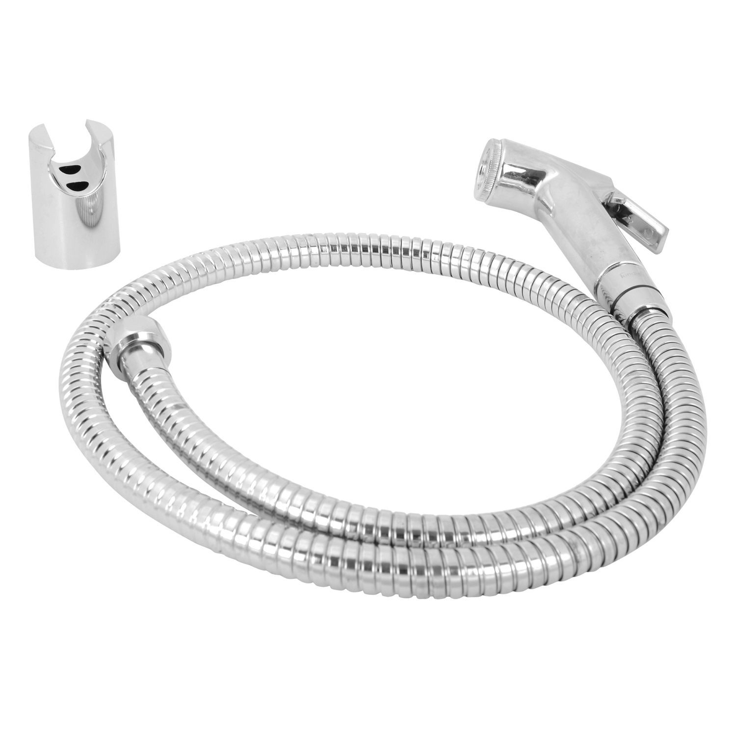 Brass Health Faucet Gun - Abs Gun, 1 Meter Stainless Steel Pipe, Silver | Modern Round Design, Single Handle, Wall Hook Included