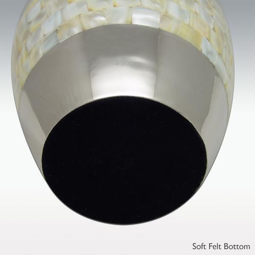 Silver Large Brass Nickel Mother Of Pearl Cremation Urn