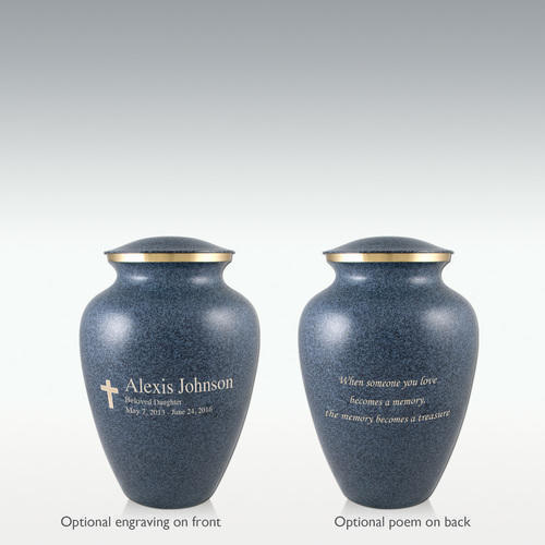 Black Extra Small Granite Earthtone Cremation Urn Engravable
