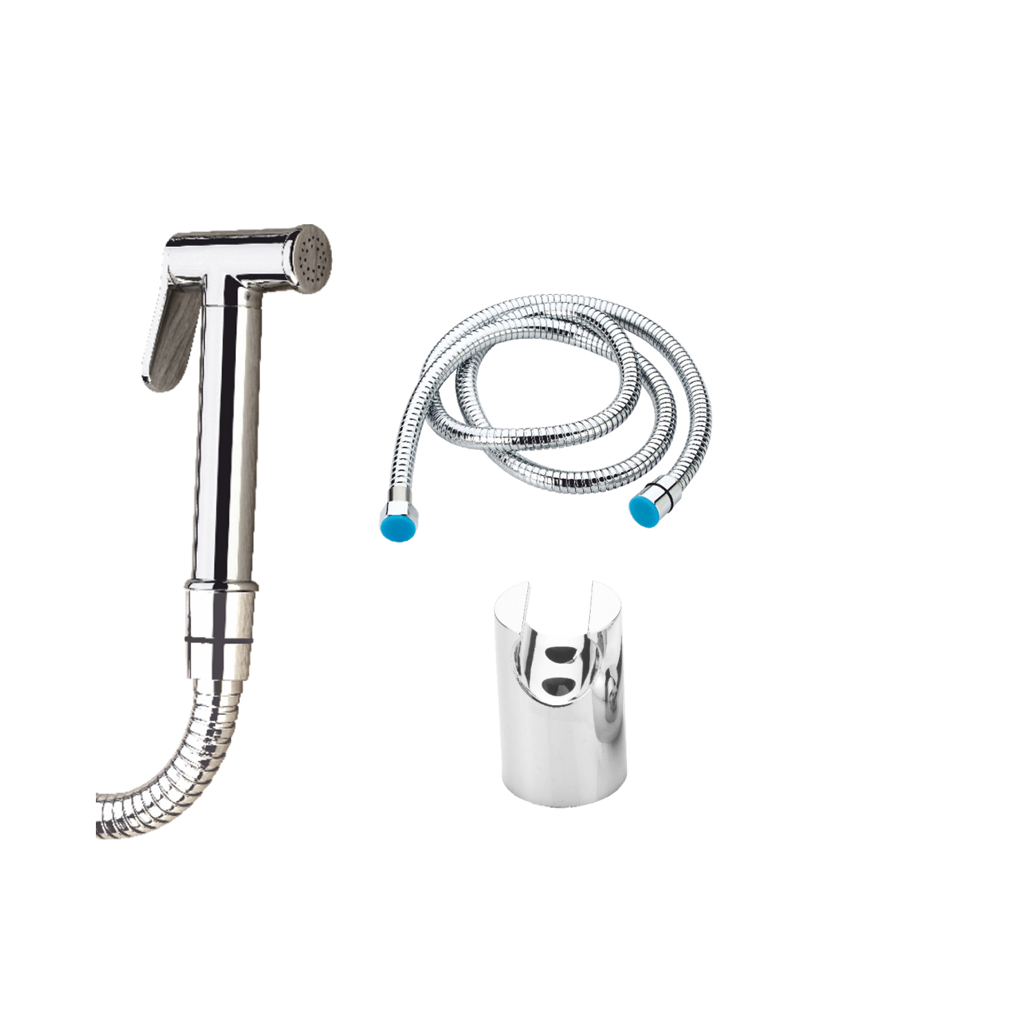 Ss Health Faucet - Brass Hf Gun, 1.5 Meter Connection Pipe, Silver Color, Modern Style, Stylish Abs Wall Mounting Stand With Screws