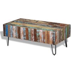 Industrial Coffee Table - Wooden And Iron Construction, Smooth Glossy Finish With Elegant Alluring Look