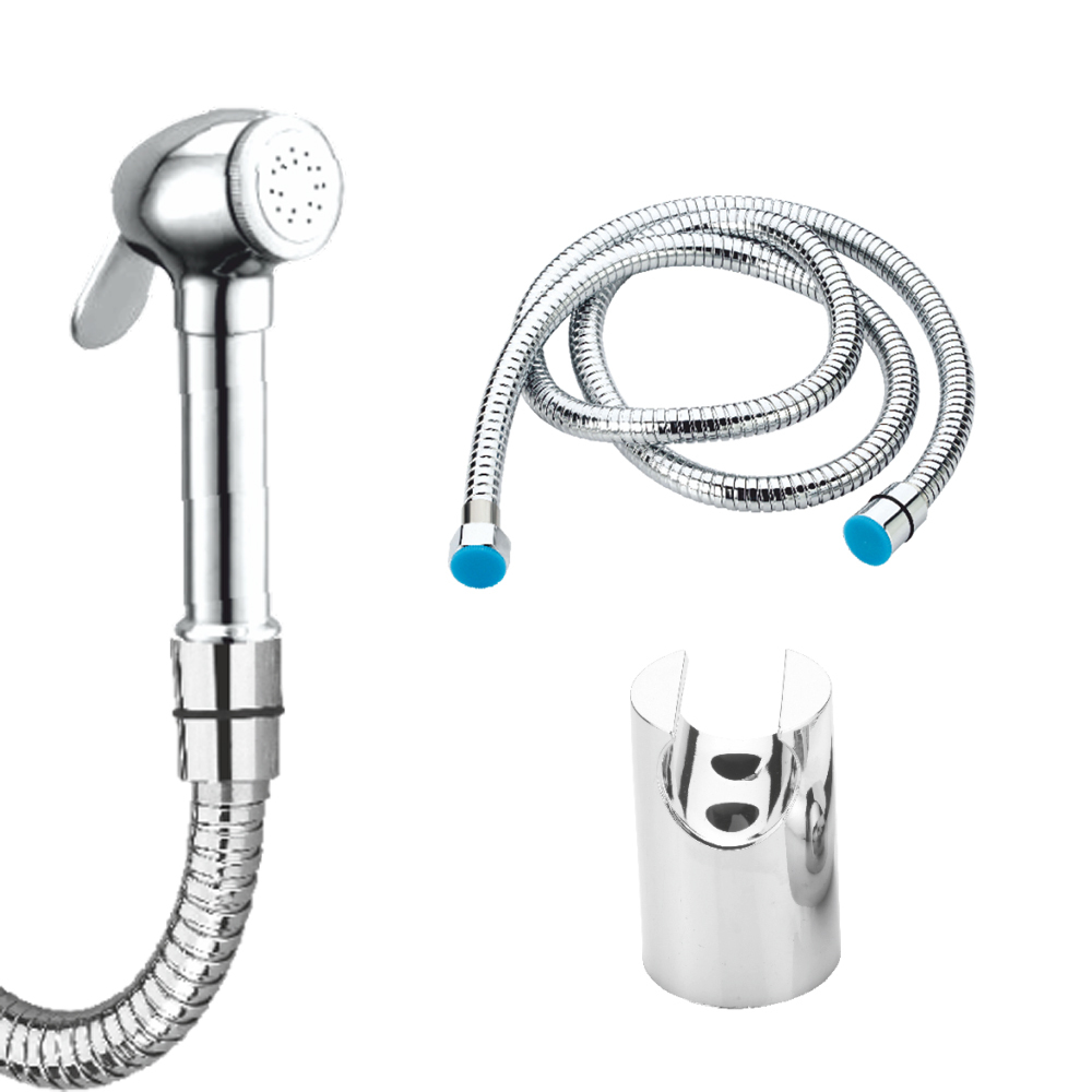 Brass Health Faucet - Brass Head, Stainless Steel Pipe, Chrome Finish | 1 Meter Length, Modern Design For Stylish Bathroom Vanities