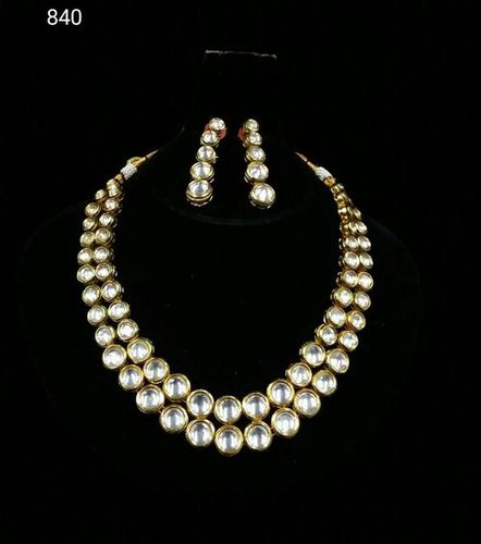 Designer Party Wear Kundan Meena Necklace Set Gender: Women