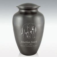 Fish Classic Brass Cremation Urn - 200 Cubic Inches, Solid Brass Construction, Black Painted Finish, Engravable Top-opening Design