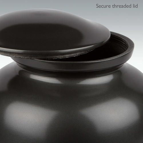 Black Large Classic Aluminum Cremation Urn Engravable