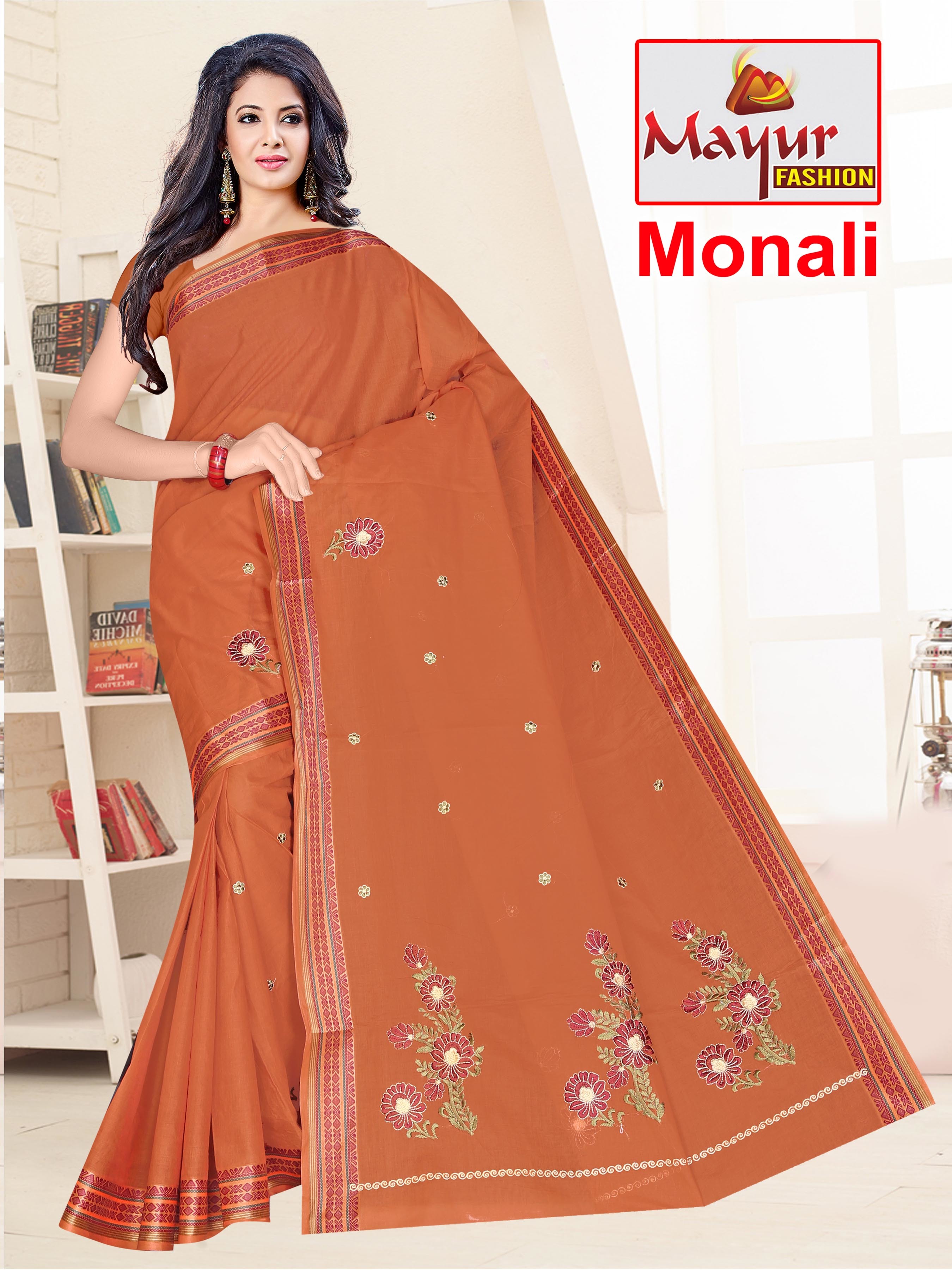 16 Dyed Work Cotton Saree