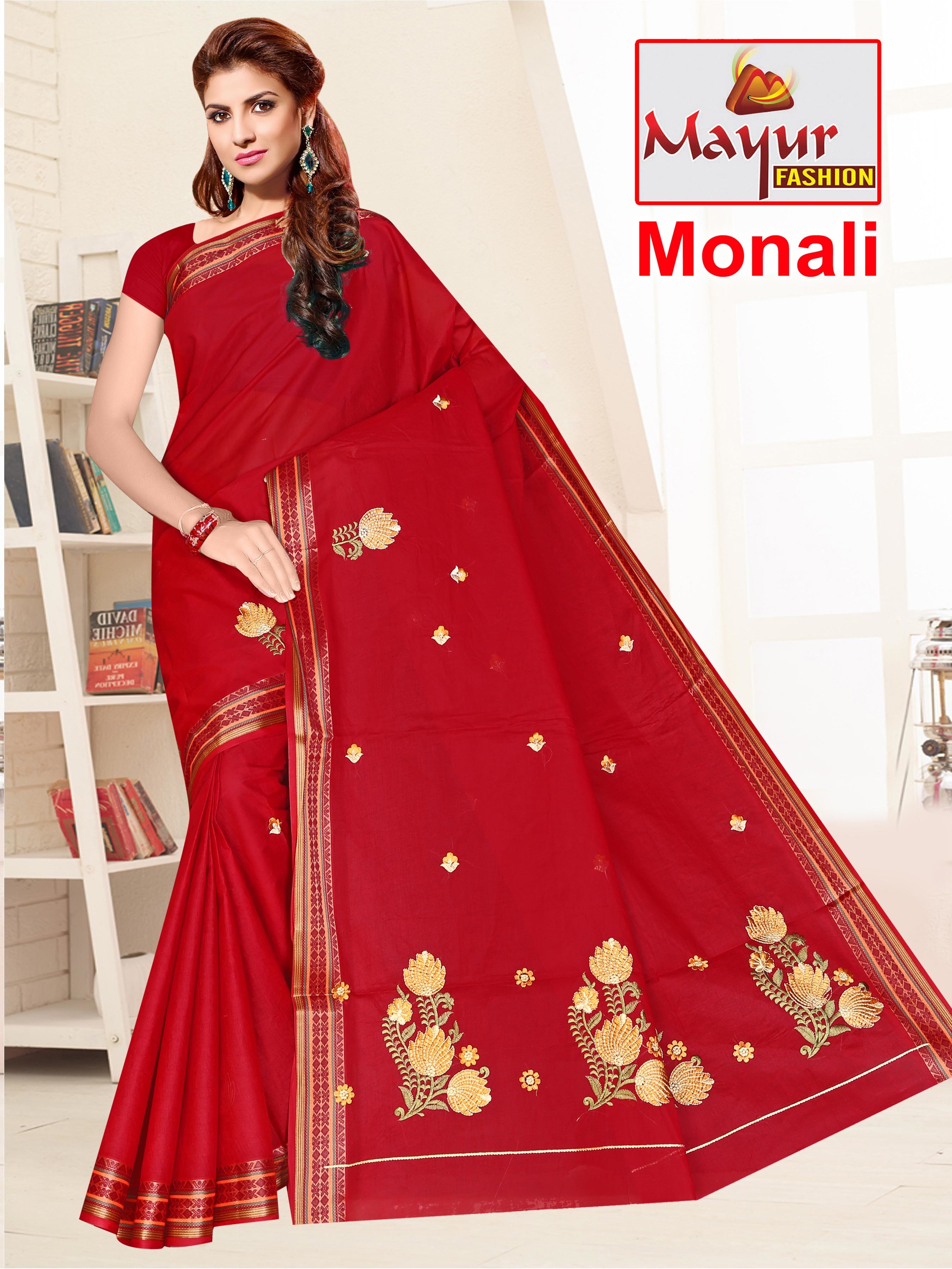 16 Dyed Work Cotton Saree