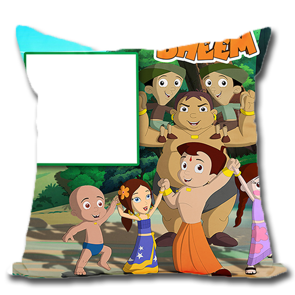 Pillow Cover - Polyester, 16x16 Inches, Multicolor | Handmade, Digital Printed Pattern, Square Shape With Hollow Fiber Filling For Neck Use