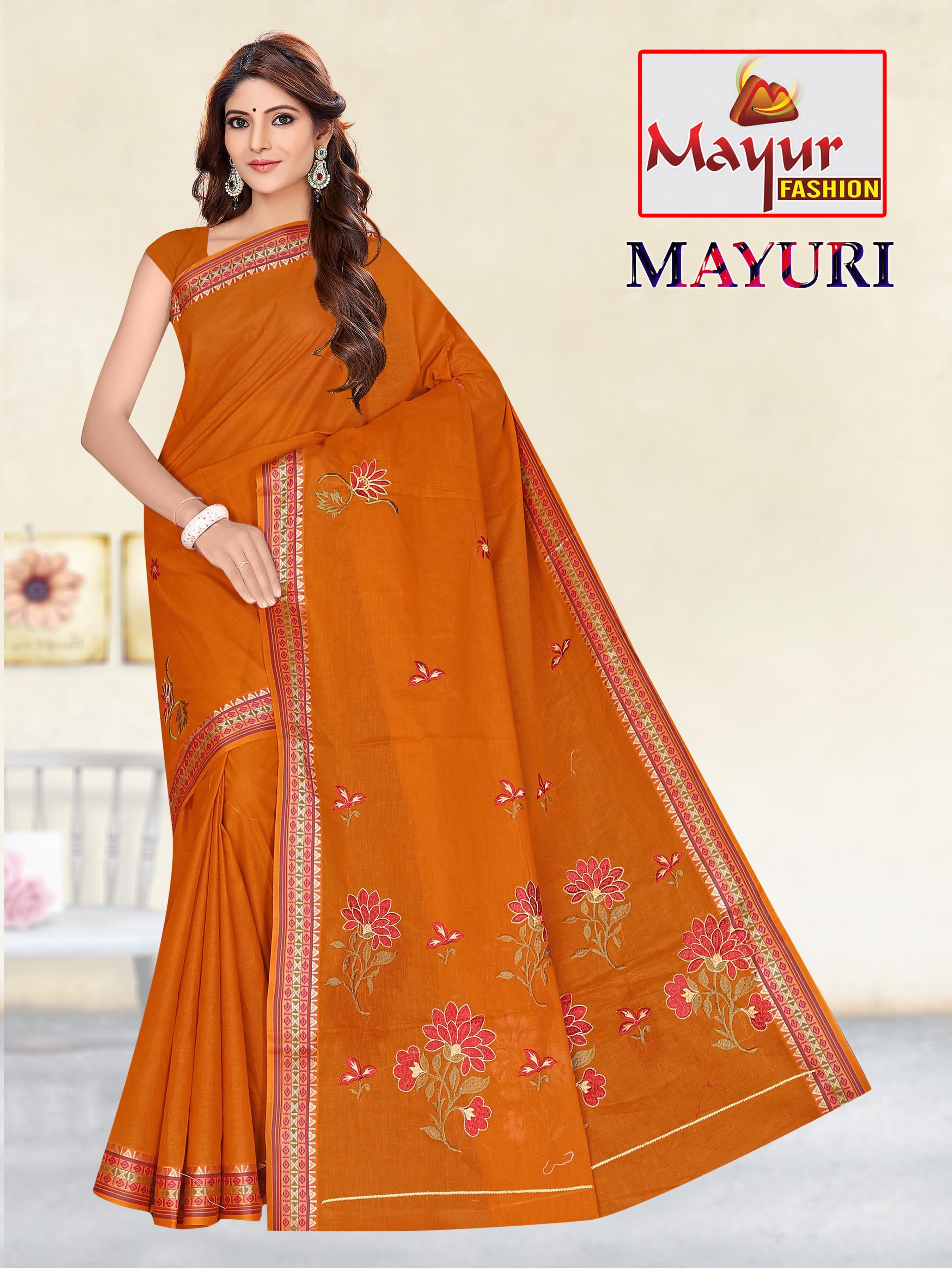 16 Cotton Embroidery Saree