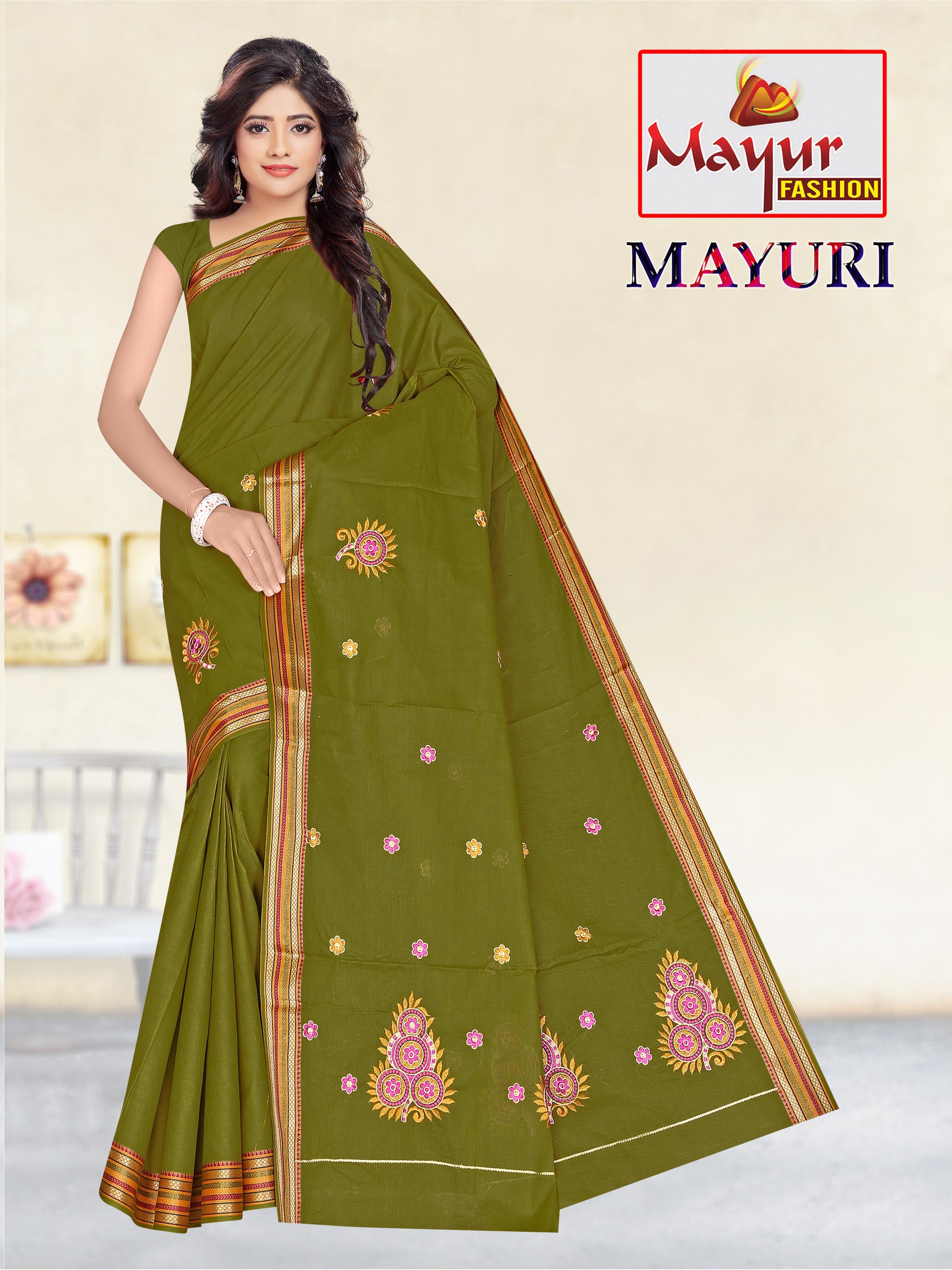 16 Cotton Embroidery Saree