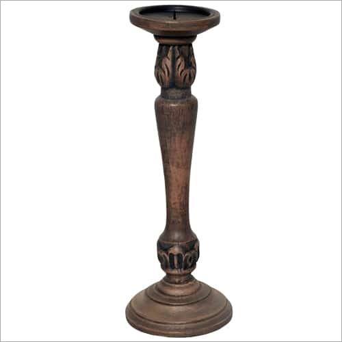 Wooden Candle Holder - High Grade Chemically Treated Wood | Handcrafted, Eye-Catchy Design, Elegant Polish, Ideal for Home Decoration