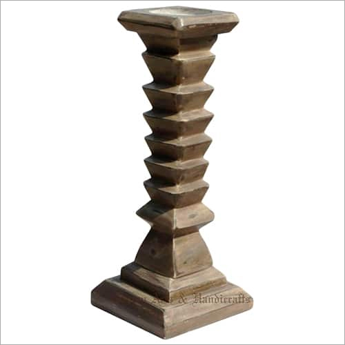 Decorative Wooden Candle Holder Use: Art & Collectible