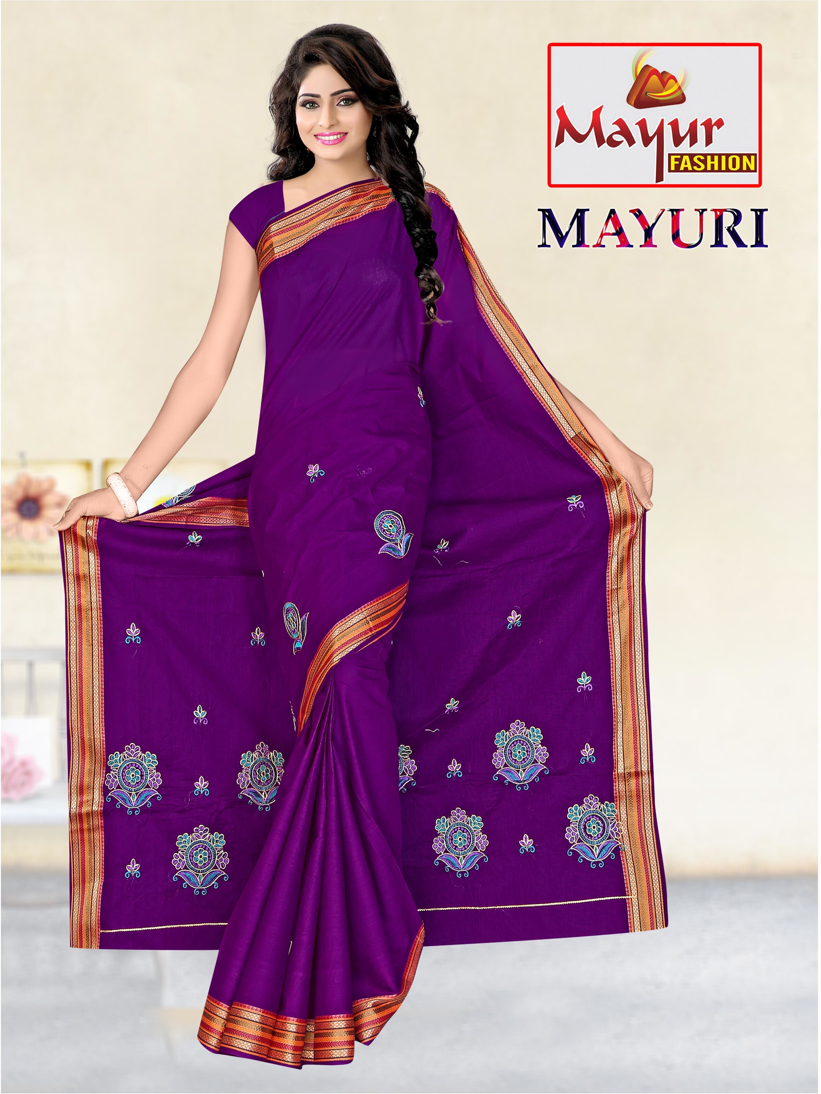 16 Cotton Dyed Work Saree