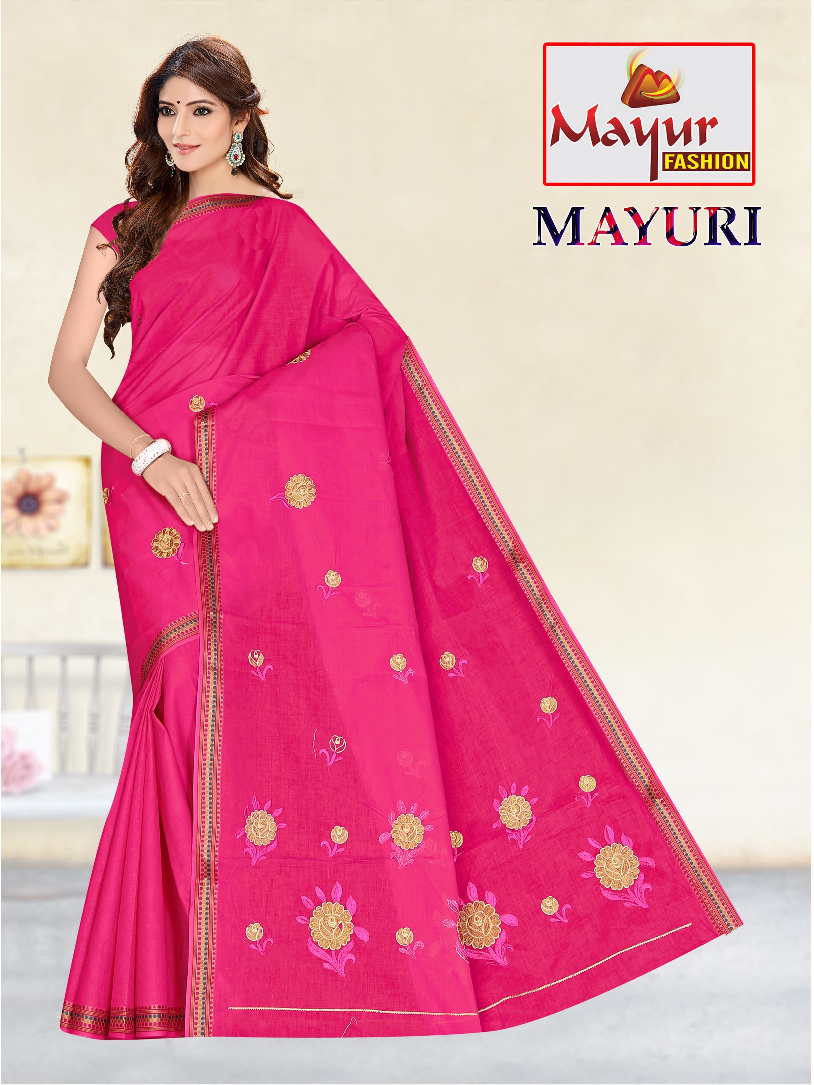 16 Cotton Dyed Work Saree
