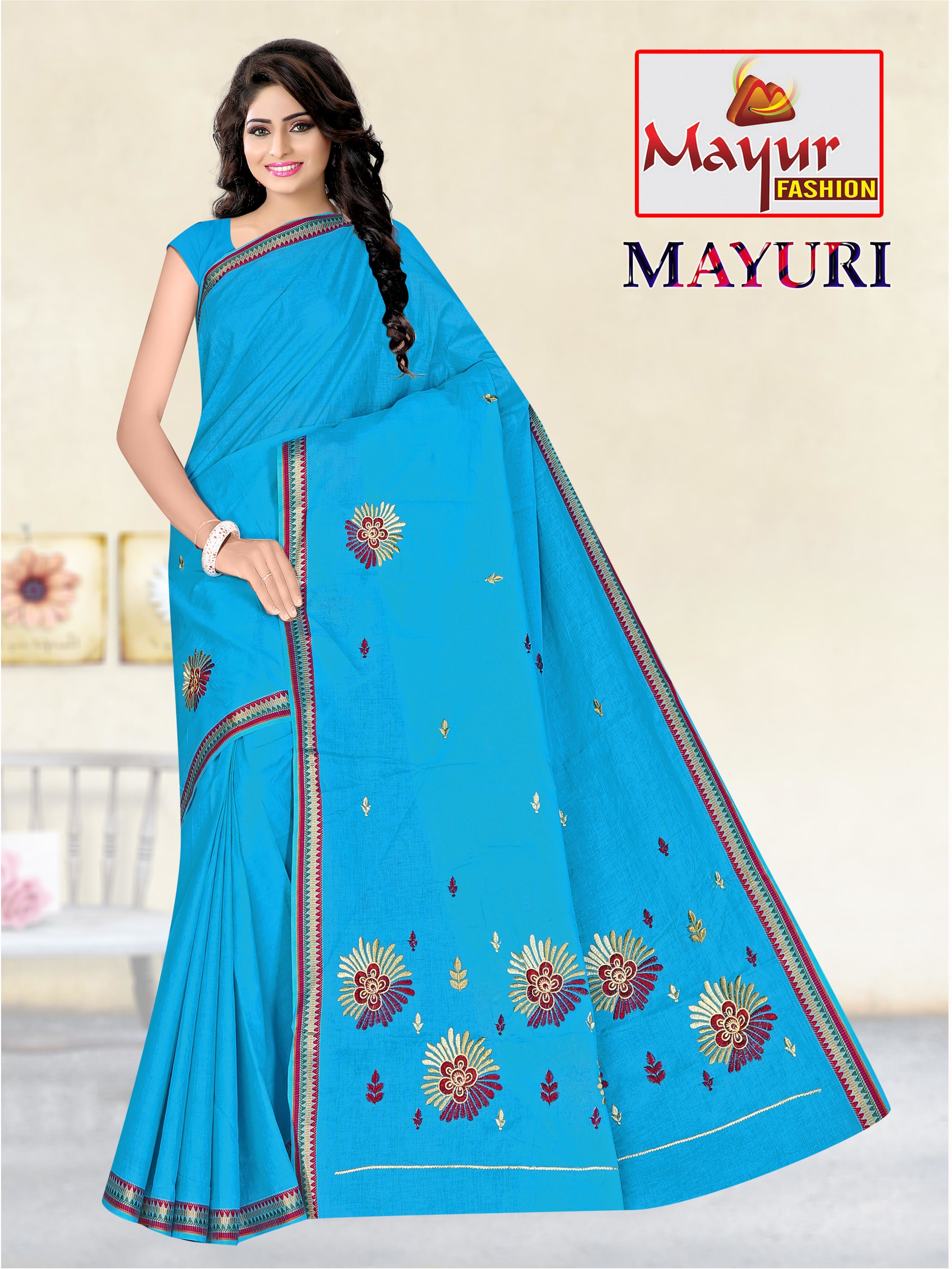16 Cotton Dyed Work Saree