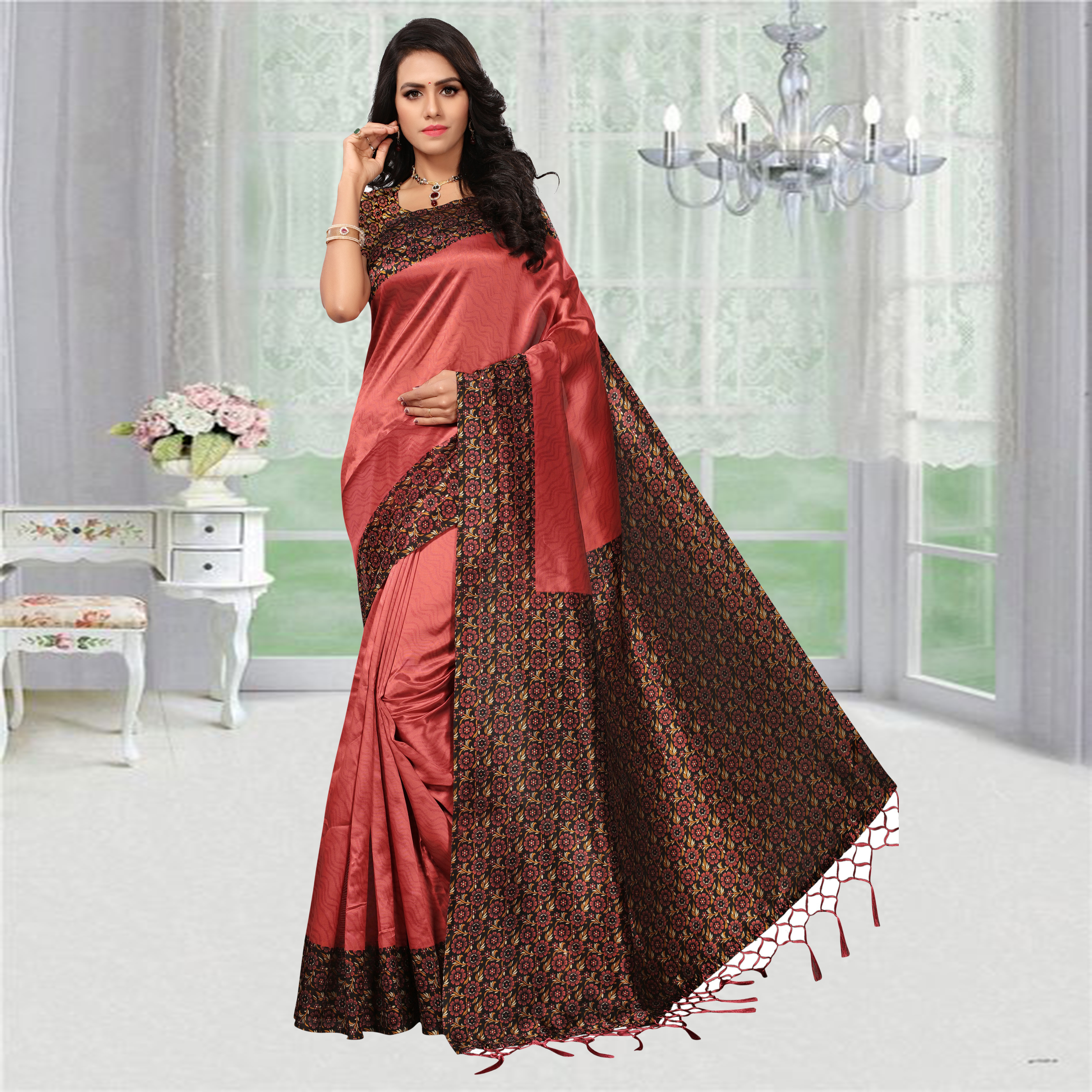 Deep Purple Color Plain Mysore Silk Saree