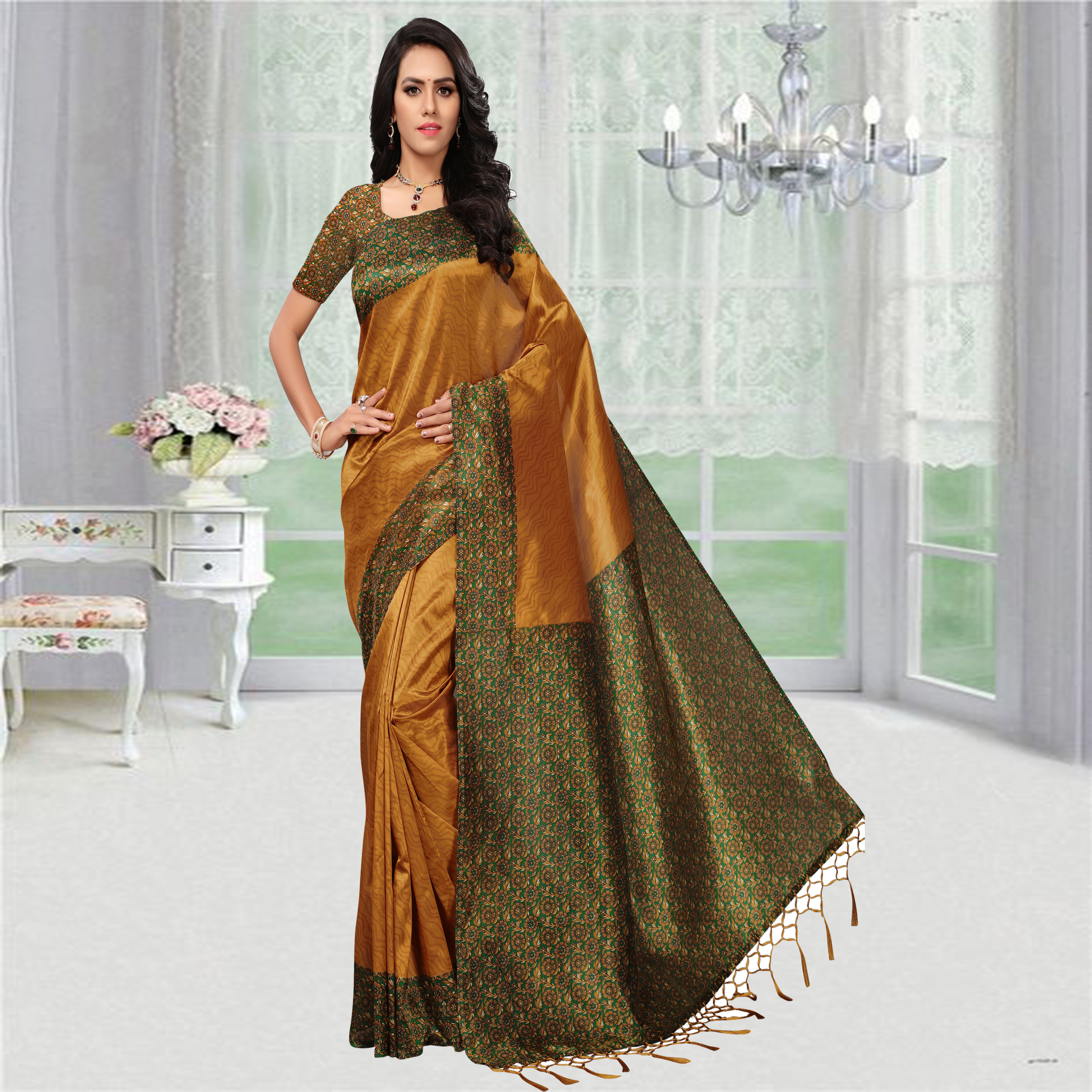 Deep Purple Color Plain Mysore Silk Saree