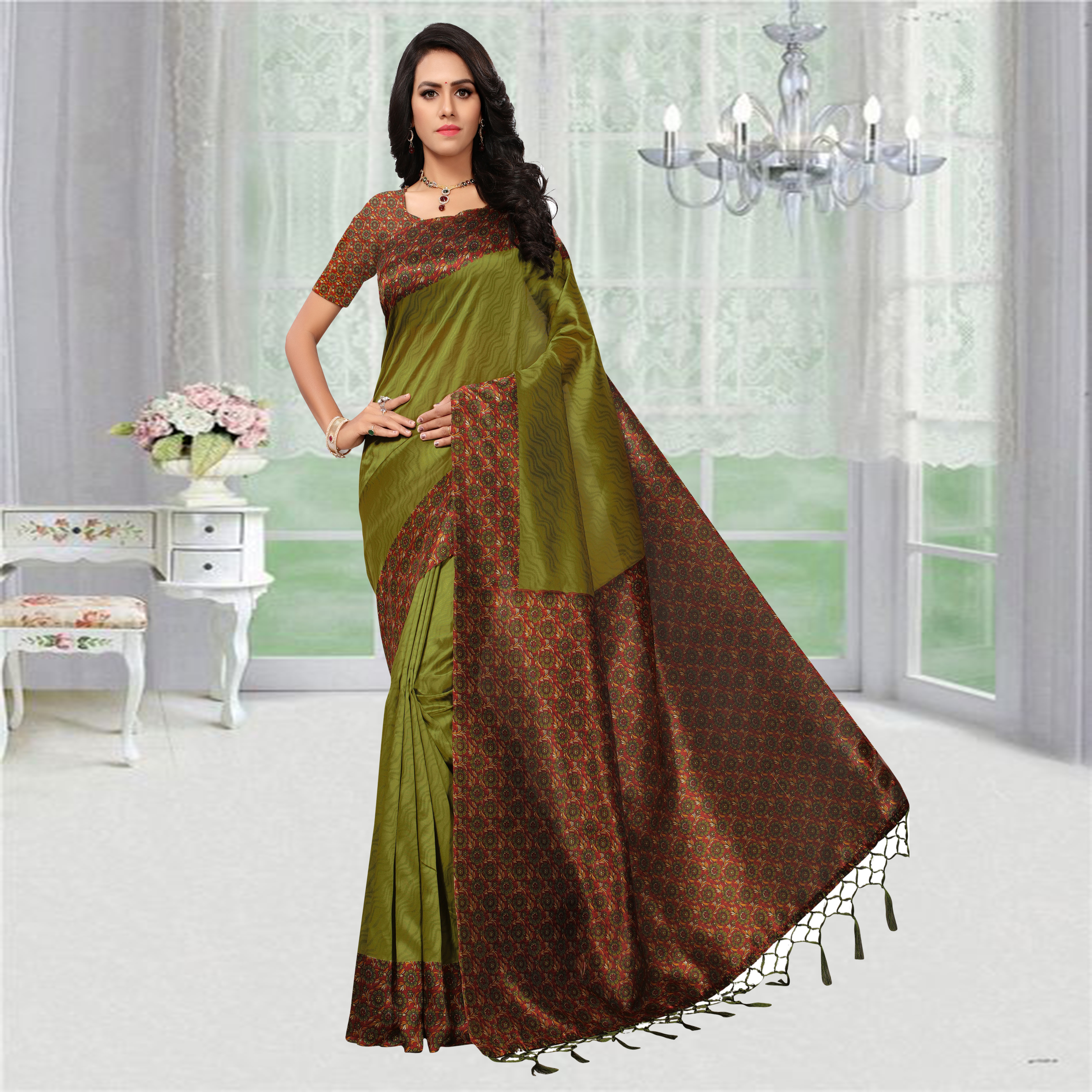 Deep Purple Color Plain Mysore Silk Saree