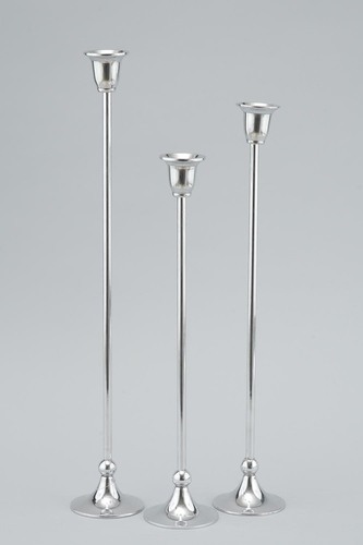 Aluminium Candle Stand - Various Designs and Sizes | Polished Finish in Silver and Nickel, Ideal for Arts and Crafts, Home and Wedding Decoration