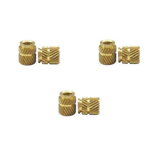 Brass Insert Nut - Round Shape, Polished Finish | Round Head Type for Machinery Use