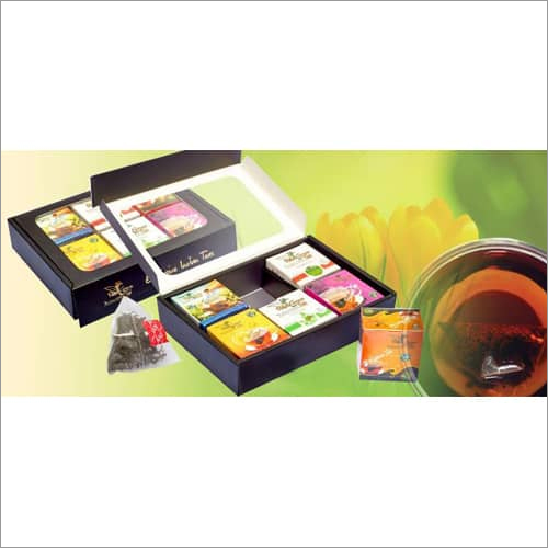 Tea Packaging Boxes - Cardboard, Customizable Dimensions, Glossy Black Finish | Excellent Compression Strength, Elegant Design, Moisture Resistant with Magnetic Closure