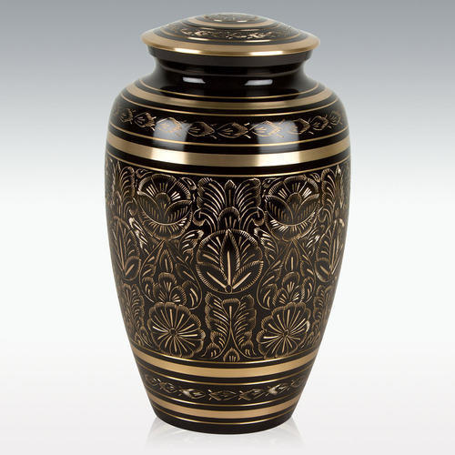 Yellow Celtic Knot Cross Brass Cremation Urn Engravable