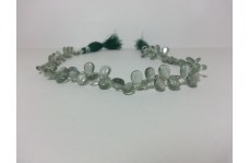 ग्रीन 100% नेचुरल मॉस एक्वामरीन स्मूथ प्लेन पीयर्स ब्रियोलेट बीड्स स्ट्रैंड