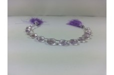 नीला 100% प्राकृतिक गुलाबी एमेथिस्ट फेसेटेड हार्ट ब्रियोलेट बीड्स स्ट्रैंड