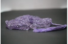 नीला 100% प्राकृतिक गुलाबी एमेथिस्ट स्मूथ सॉसर बीड्स स्ट्रैंड 5-10 एमएम