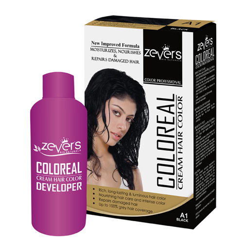 Zevers A1 Black Hair Color - Cream Form, Natural Ingredients For Grey Coverage , Nourishing Scalp And Zero Side Effects